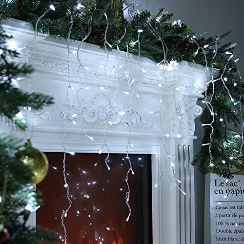 Christmas Icicle Lights - 19Ft Christmas Lights, White in White, alternate view 5