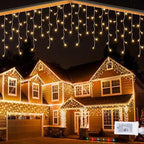 Christmas Icicle Lights - 32Ft Christmas Lights, Warm White in Warm White