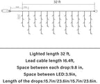 Christmas Icicle Lights - 32Ft Christmas Lights, Warm White in Warm White, alternate view 7