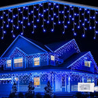 Christmas Icicle Lights - 65Ft Christmas Lights, Blue in Blue