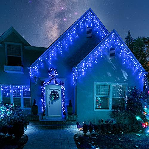 Christmas Icicle Lights - 65Ft Christmas Lights, Blue in Blue, alternate view 5