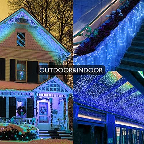 Christmas Icicle Lights - 65Ft Christmas Lights, Blue in Blue, alternate view 6