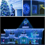 Christmas Icicle Lights - 65Ft Christmas Lights, Blue in Blue, alternate view 7