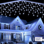 Christmas Icicle Lights - 65Ft Christmas Lights, White in White