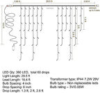 Christmas Icicle Lights, 8 Modes Curtain Fairy Lights with Drops, Connectable Xmas String Lights for Outside, alternate view