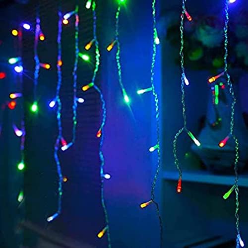 Christmas Icicle Lights, 8 Modes Curtain Fairy Lights with Drops, Connectable Xmas String Lights for Outside, alternate view