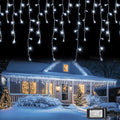 Christmas Icicle Lights, 88.5 FT 1080 LED 8 Modes Curtain Fairy Lights with 180 Drops, Xmas String Lights for