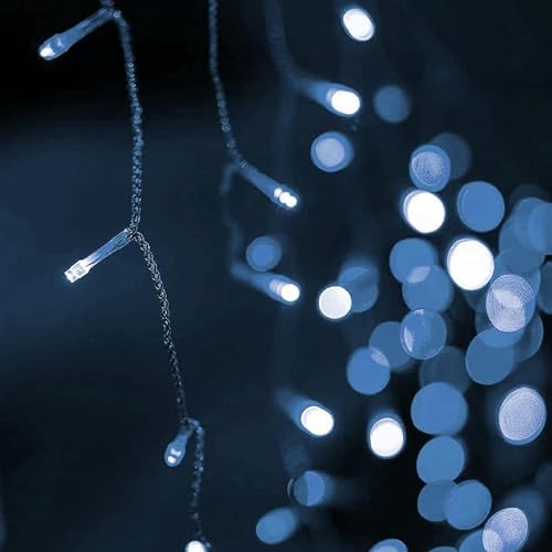 Christmas Icicle Lights, 88.5 FT 1080 LED 8 Modes Curtain Fairy Lights with 180 Drops, Xmas String Lights for, alternate view