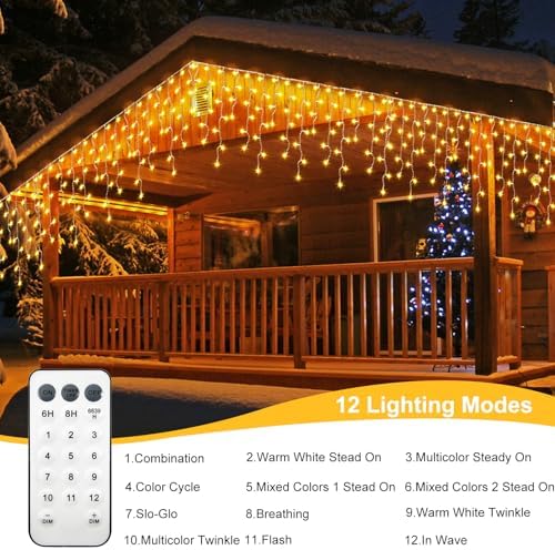 Christmas Icicle Lights Battery Operated 10Ft Color Changing String Lights, alternate view 3