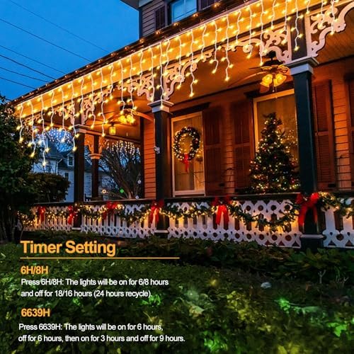 Christmas Icicle Lights Battery Operated 10Ft Color Changing String Lights, alternate view 5