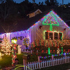 Christmas Icicle Lights Outdoor, 1224 LED 100ft 8 Modes Fairy Icicle String Light with 204 Drops, Led Christmas, alternate