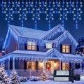 Christmas Icicle Lights Outdoor,300 LED 33FT Hanging String Lights