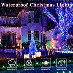 Christmas Icicle Lights Outdoor,640 LED 65.6 FT 8 Modes with Remote Control, Curtain Fairy String Lights for, alternate view
