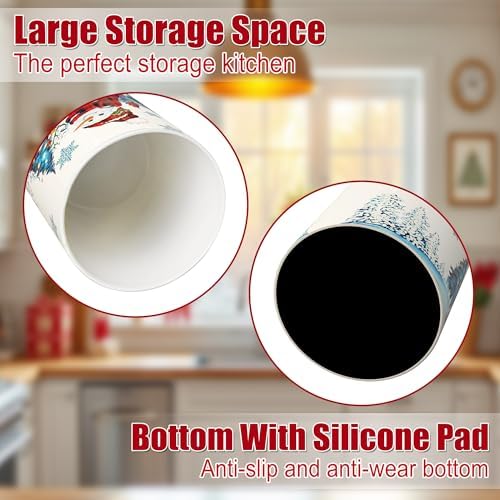 Christmas Kitchen Decor, Christmas Snowman Ceramic Utensils Holder, alternate view 4