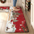 Christmas Kitchen Floor Mats Cushioned Anti Fatigue Kitchen Rug Set