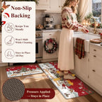 Christmas Kitchen Floor Mats Cushioned Anti Fatigue Kitchen Rug Set, alternate view 3