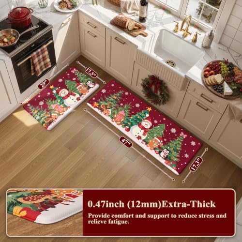 Christmas Kitchen Mats for Floor Cushioned Anti Fatigue Comfort Mat, alternate view 2