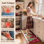 Christmas Kitchen Mats for Floor Cushioned Anti Fatigue Comfort Mat, alternate view 4