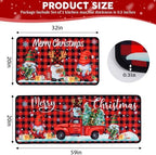 Christmas Kitchen Mats, Merry Christmas Kitchen Rugs Set of 2 - Red Black Buffalo Plaid Christmas Kitchen Decor, alternate