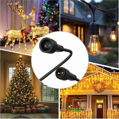 Christmas Light Connector Cords 19.6FT 2 Pin Lights Extension Cable, alternate view 2