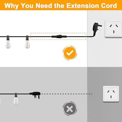 Christmas Light Connector Cords 19.6FT 2 Pin Lights Extension Cable, alternate view 3