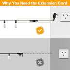 Christmas Light Connector Cords 19.6FT 2 Pin Lights Extension Cable, alternate view 3