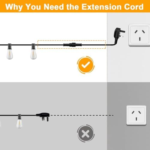 Christmas Light Connector Cords 33FT 2 Pin Lights Extension Cable, alternate view 3