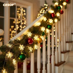 Christmas Lights, 20 Ft 40 Led Snowflake String Lights Battery Operated Fairy Lights for Bedroom Room Party Home, alternate