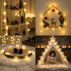 Christmas Lights, 20 Ft 40 Led Snowflake String Lights Battery Operated Fairy Lights for Bedroom Room Party Home, alternate