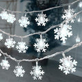 Christmas Lights, 20 Ft 40 LED Snowflake String Lights Battery Operated Waterproof Fairy Lights for Bedroom