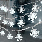 Christmas Lights, 20 Ft 40 LED Snowflake String Lights Battery Operated Waterproof Fairy Lights for Bedroom