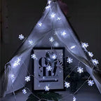 Christmas Lights, 20 Ft 40 LED Snowflake String Lights Battery Operated Waterproof Fairy Lights for Bedroom, alternate view 4