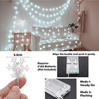 Christmas Lights, 20 Ft 40 LED Snowflake String Lights Battery Operated Waterproof Fairy Lights for Bedroom, alternate view 5