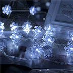 Christmas Lights, 20 Ft 40 LED Snowflake String Lights Battery Operated Waterproof Fairy Lights for Bedroom, alternate view 6