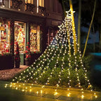 Christmas Lights, 320 LED String Lights with 12" Plastic Star Tree Topper, 8 Modes Outdoor Waterproof Christmas