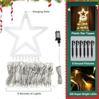 Christmas Lights, 320 LED String Lights with 12" Plastic Star Tree Topper, 8 Modes Outdoor Waterproof Christmas, alternate