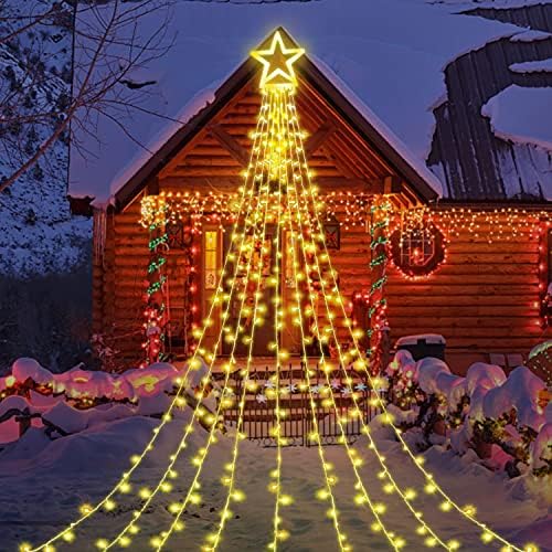 Christmas Lights, 320 LED String Lights with 12" Plastic Star Tree Topper, 8 Modes Outdoor Waterproof Christmas, alternate