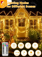Christmas Lights 600 LED 196 FT, Waterproof Outdoor String Lights with Remote and Timer, Christmas Tree Lights, alternate