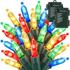 Christmas Lights Battery Operated, 50LED 16ft (2 Pack, Multicolor)