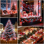 Christmas Lights Battery Operated, 50LED 16ft (2Pack, Red & White), alternate view 2