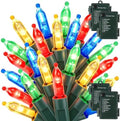 Christmas Lights Battery Operated, 50LED 16ft (4 Pack, Multicolor)