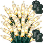 Christmas Lights Battery Operated, 50LED 16ft (4 Pack, Warm White) in Warm White