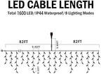 Christmas Lights Decorations Outdoor, 1600LED 164FT Curtain Fairy Lights 8 Modes 320 Drops Fairy String Curtain, alternate