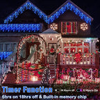 Christmas Lights Decorations Outdoor, 1600LED 164FT Curtain Fairy Lights 8 Modes 320 Drops Fairy String Curtain, alternate