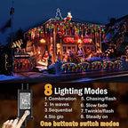 Christmas Lights Decorations Outdoor, 800 LED 65.6 FT 8 Modes 150 Drops Fairy String Curtain Lights for, alternate view 2