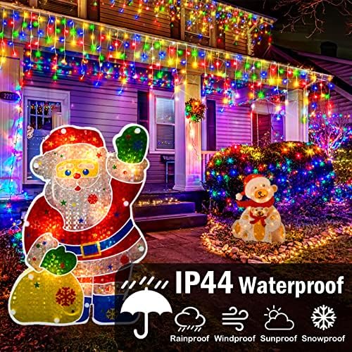 Christmas Lights Decorations Outdoor, 800 LED 65.6 FT 8 Modes 150 Drops Fairy String Curtain Lights for, alternate view 3