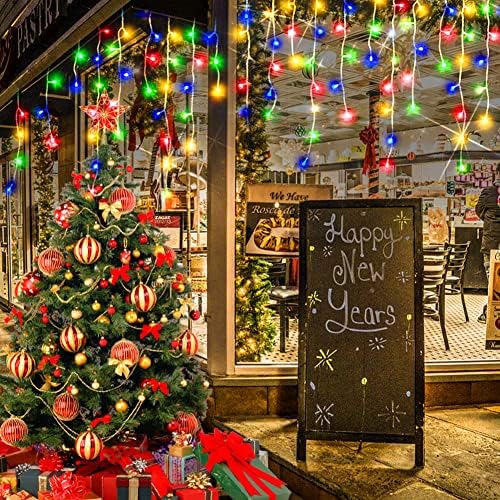 Christmas Lights Decorations Outdoor, 800 LED 65.6 FT 8 Modes 150 Drops Fairy String Curtain Lights for, alternate view 6