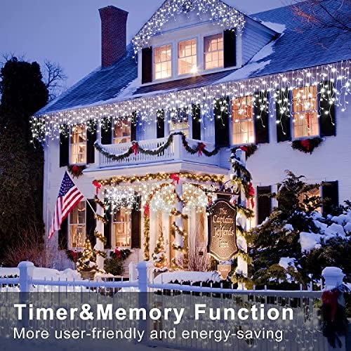 Christmas Lights Decorations Outdoor, 800 LED 65.6 FT 8 Modes 150 Drops Fairy String Curtain Lights for, alternate view 5