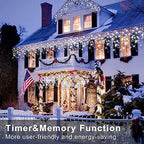 Christmas Lights Decorations Outdoor, 800 LED 65.6 FT 8 Modes 150 Drops Fairy String Curtain Lights for, alternate view 5