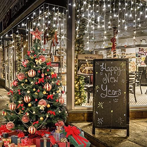 Christmas Lights Decorations Outdoor, 800 LED 65.6 FT 8 Modes 150 Drops Fairy String Curtain Lights for, alternate view 6
